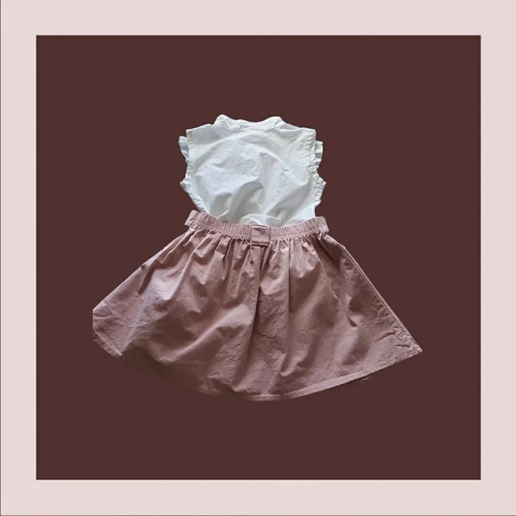 Toddler girl set shirt& skirt size S white/ pink color - Picture 3 of 6